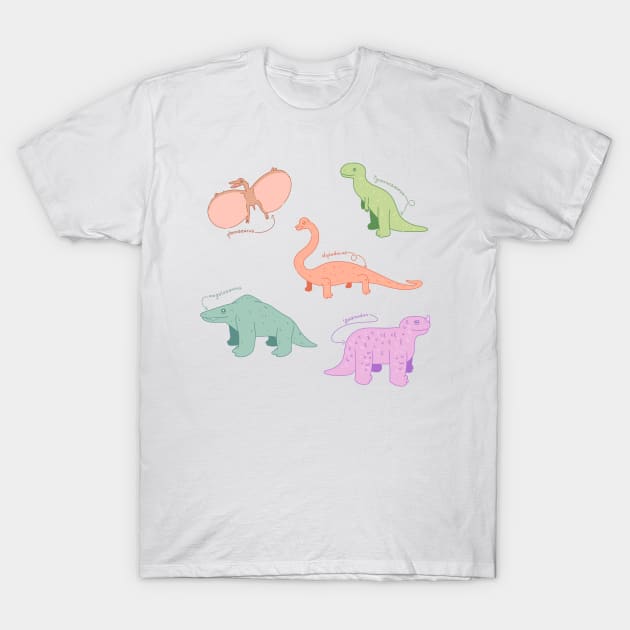 Retro dionsaurs T-Shirt by Trijucre